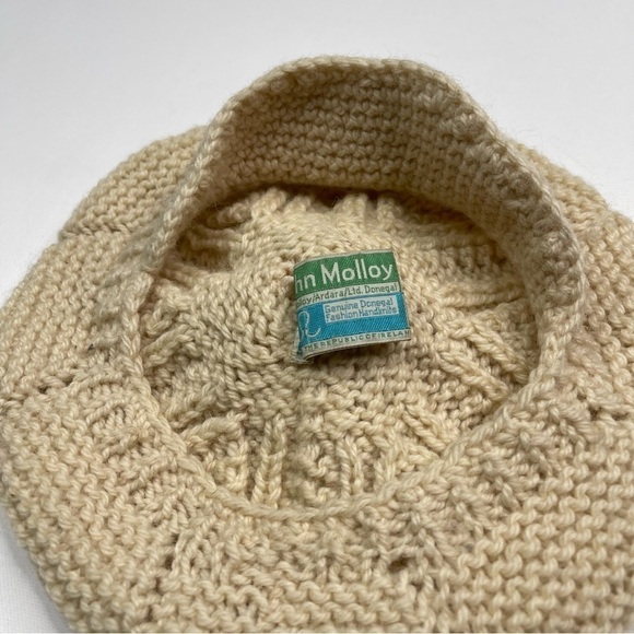 Vintage Beanie Beret Fisherman Knit Hat Chunky Ireland John Molloy Donegal Wool - Picture 6 of 12